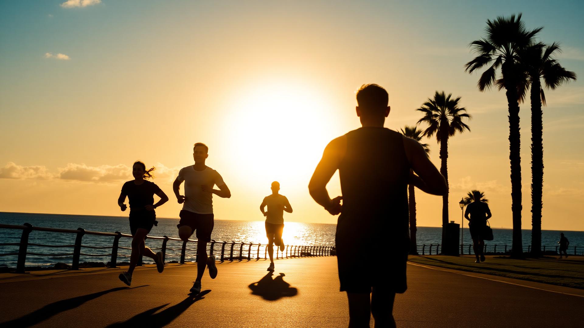Runners in the Spanish sun